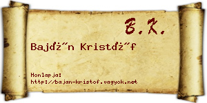 Baján Kristóf névjegykártya
