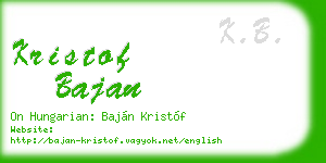kristof bajan business card