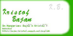 kristof bajan business card